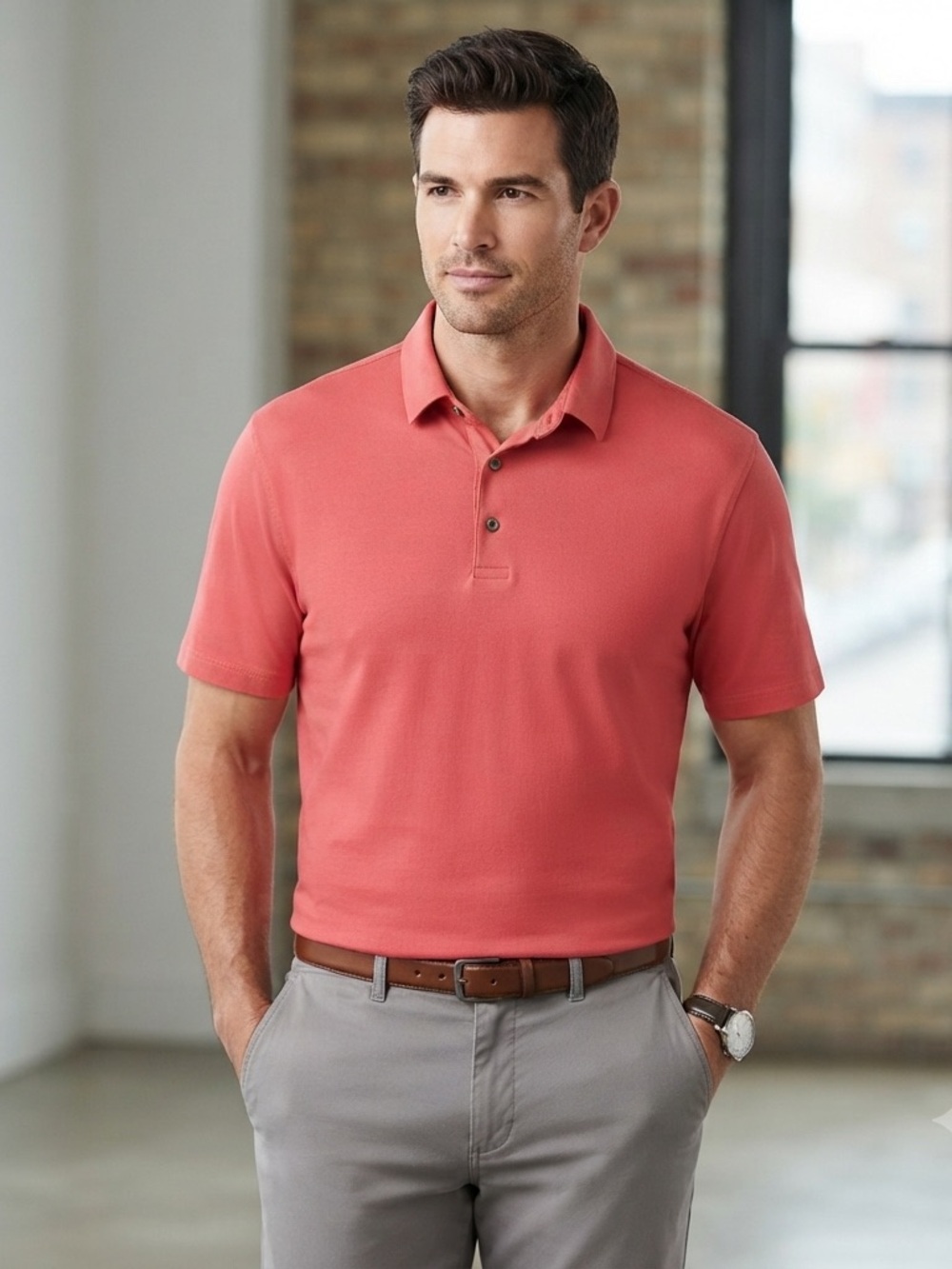 Jos. A. Bank Men’s Coral Short-Sleeve Polo